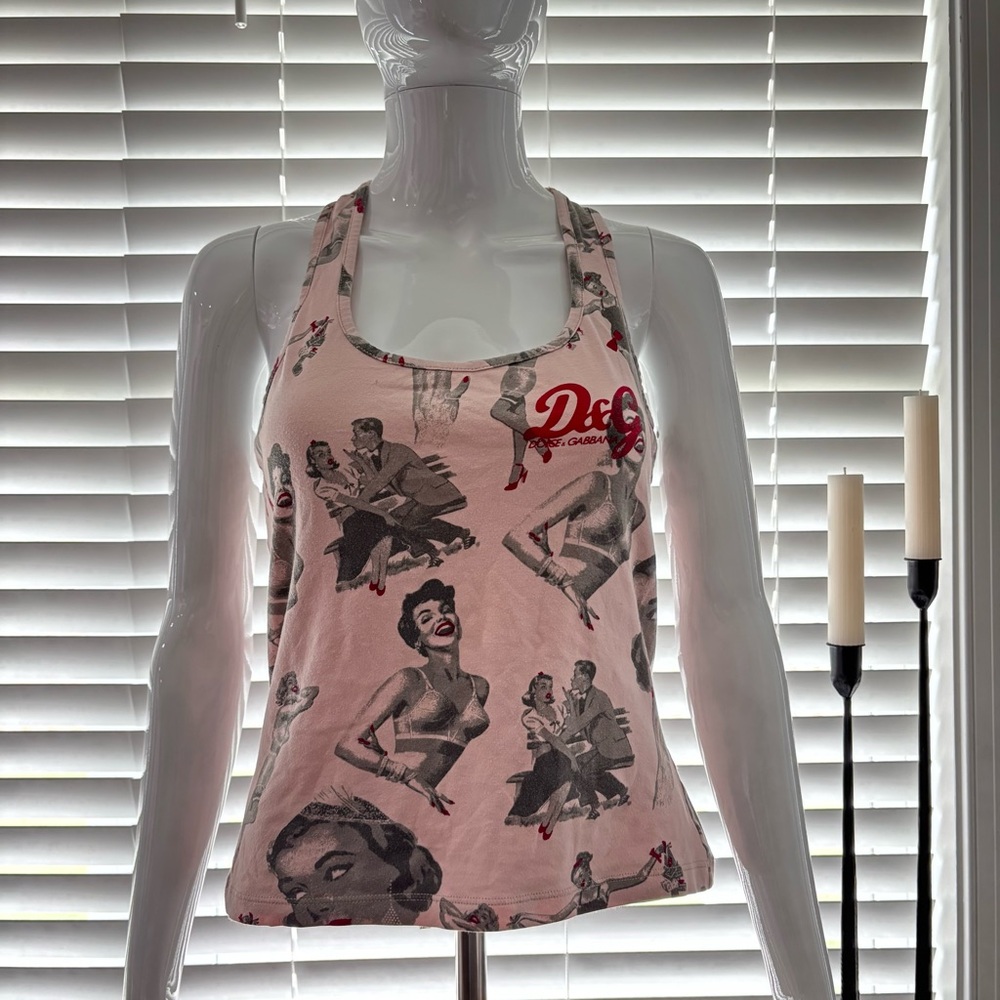 RARE Dolce & Gabbana Graphic Tank Top | GUC | SZ 44